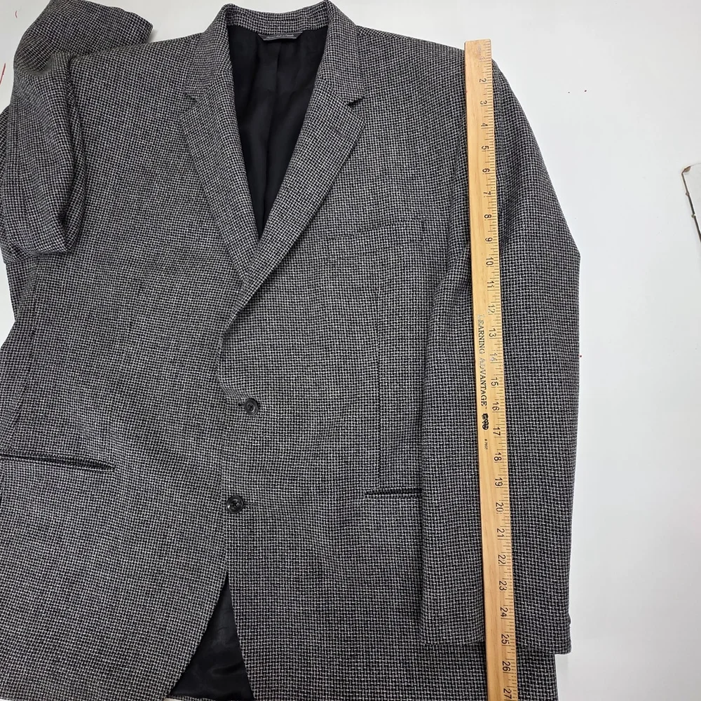 Jack Victor Wool Blazer Mens 50R Black White Canada Tailored Quiet Luxury